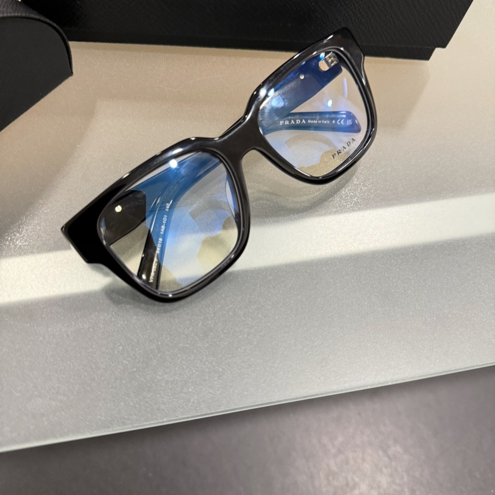 Men Prada Glasses Clear Lens Black Frames